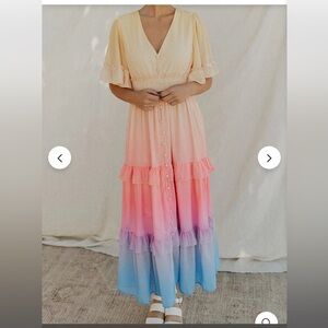 Red dress boutique spark of feeling ombré dress